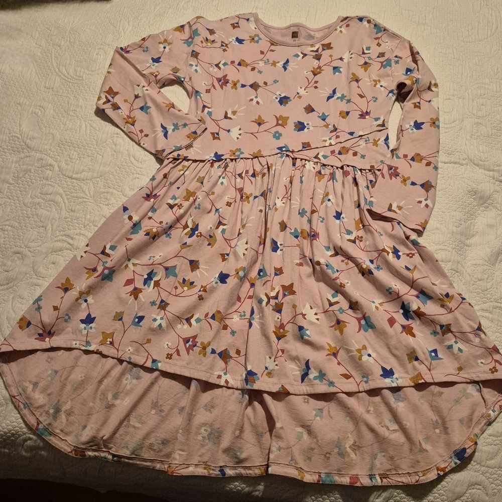 Tea Collection size 12 printed asymmetrical wrap dress Summit floral EUC